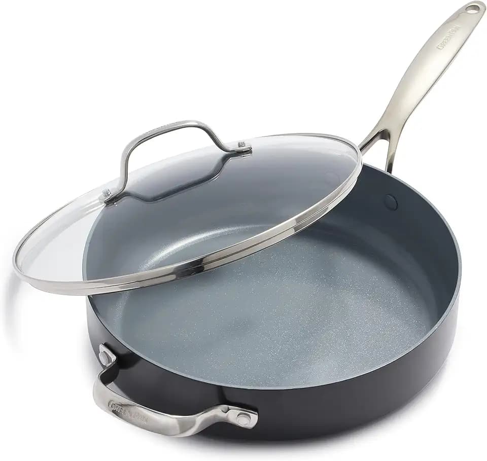 GreenPan Valencia Pro 4.5QT Ceramic Nonstick Sauté Pan, Hard Anodized