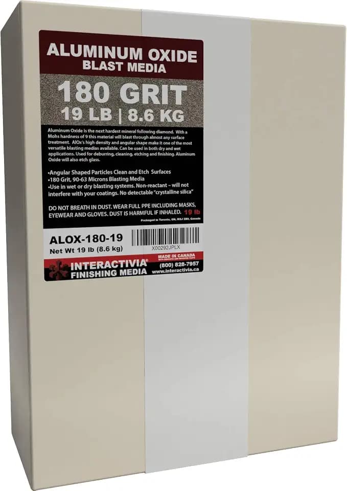 #180 Aluminum Oxide - 19 LBS - Fine Sand Blasting Abrasive Media for Blasting Cabinet and Blasting Guns.