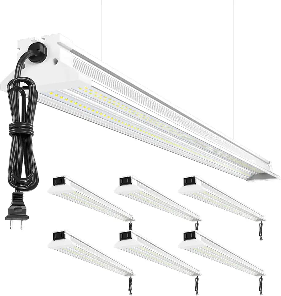 Upgrade Super Bright 6 Pack 60W LED Shop Lights 4FT 9000LM 5000K for Shop