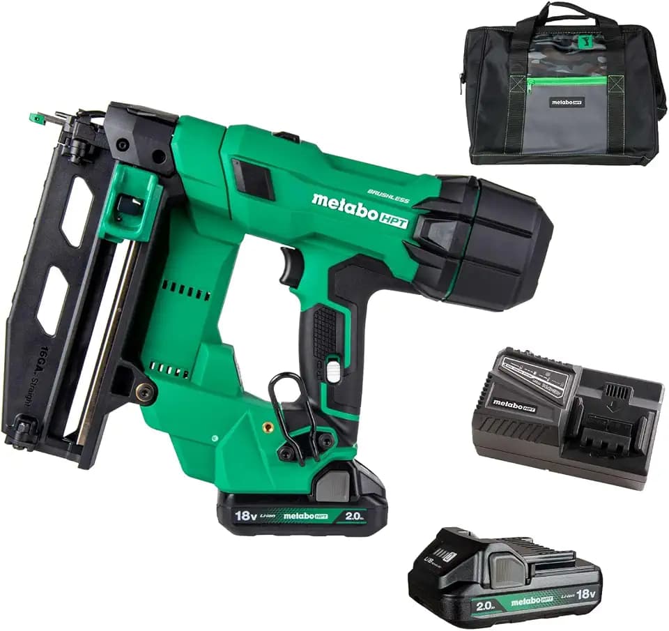 Metabo HPT 18V MultiVolt Cordless 16 Gauge Finish Nailer, Kit, NT1865DSA