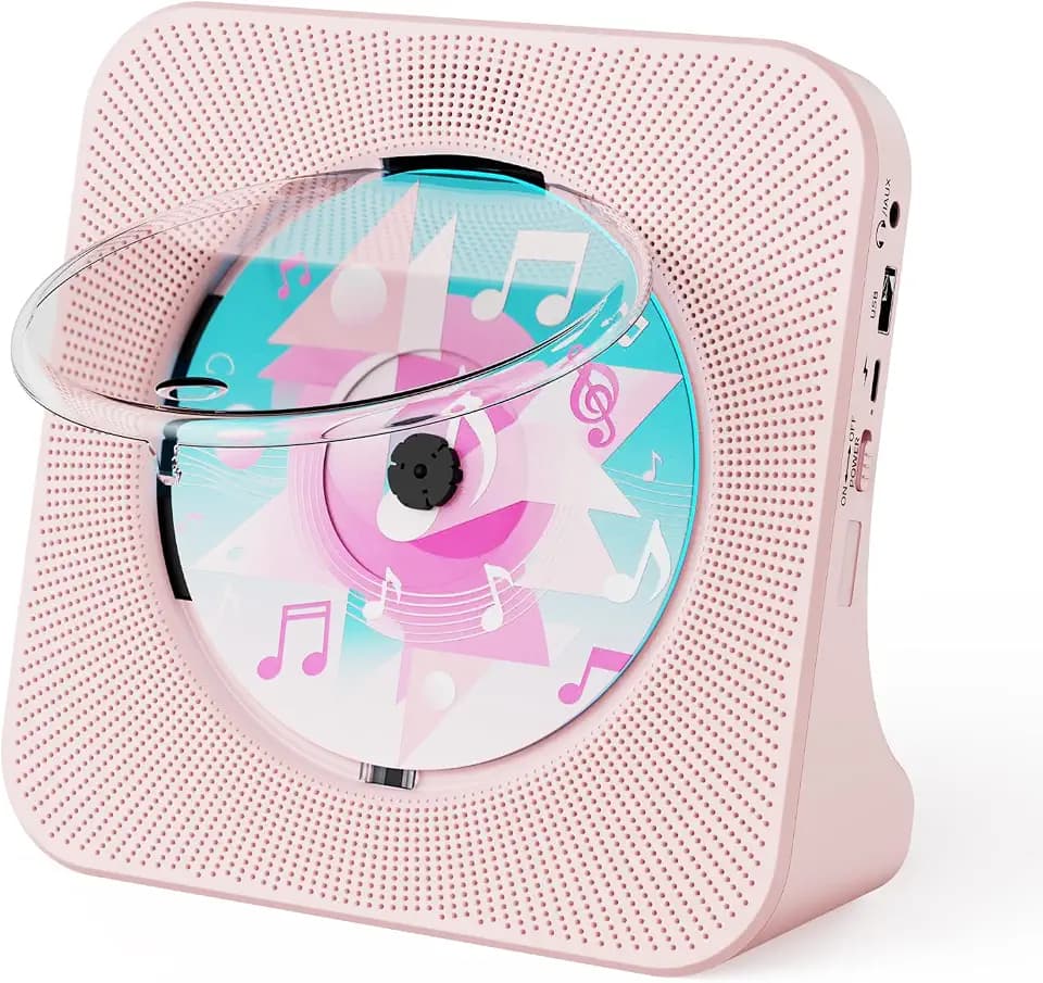 Gueray Radio mit CD Player Bluetooth mit Lautsprecher Anzeige Rosa