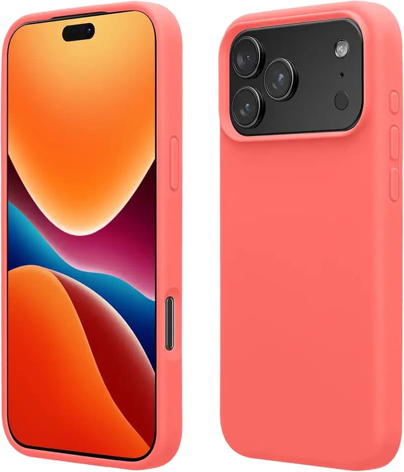 kwmobile Case Compatible with Apple iPhone 18 Pro/iPhone 17 Pro Case - TPU Silicone Phone Cover with Soft Finish - Neon Coral