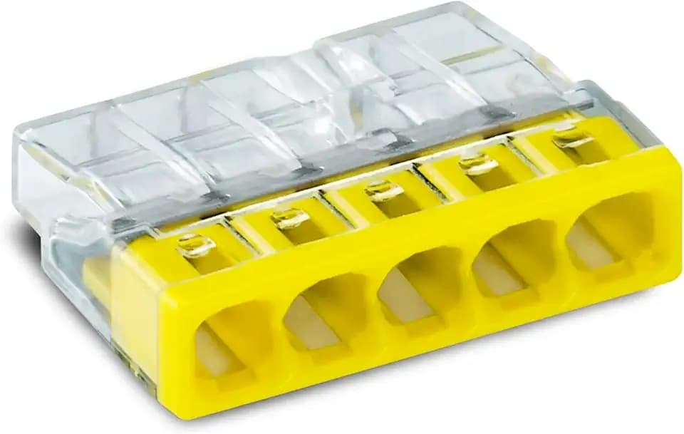 WAGO Verbindungsklemmen 2273-205 | 5 Leiter, bis 2,5 mm², 100 Stück, COMPACT Verbindungsklemme für eindrähtige Leiter, bestätigte Anwendungssicherheit, kleinstmögliche Bauform