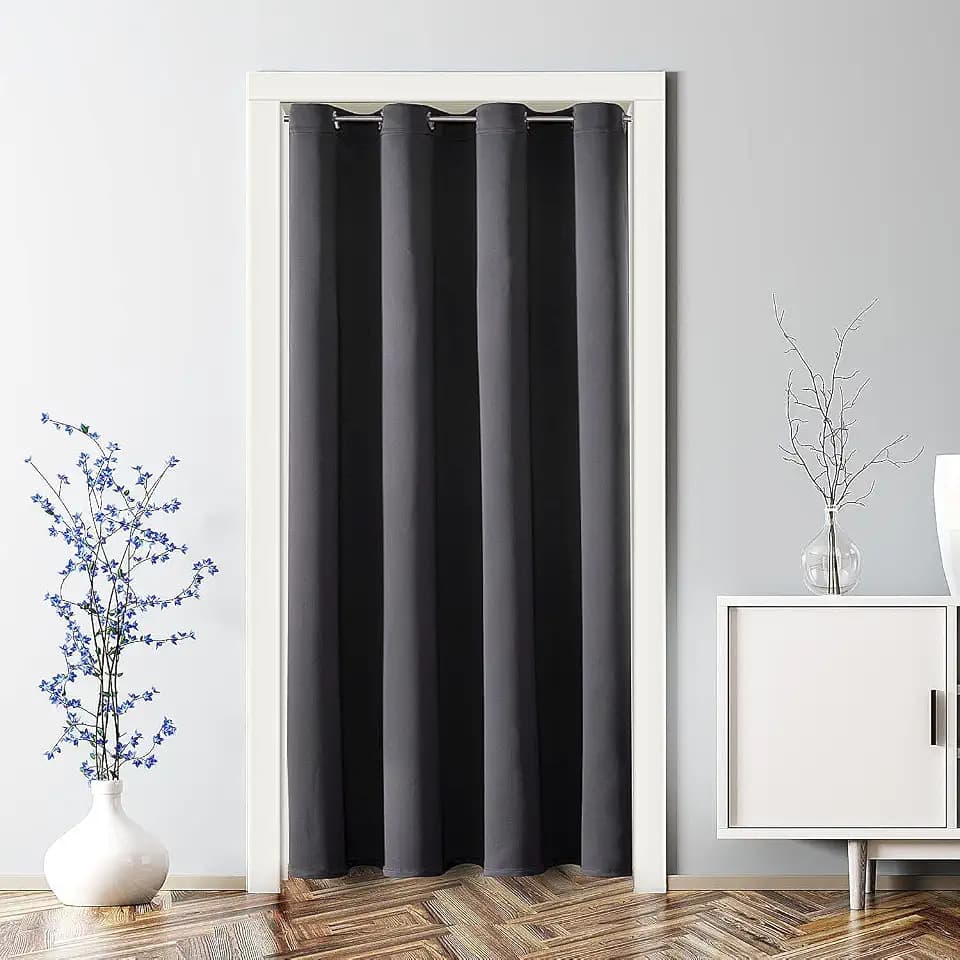 ChrisDowa Blackout Door Curtains for Doorway 80" Closet Drapes, 1 Panel