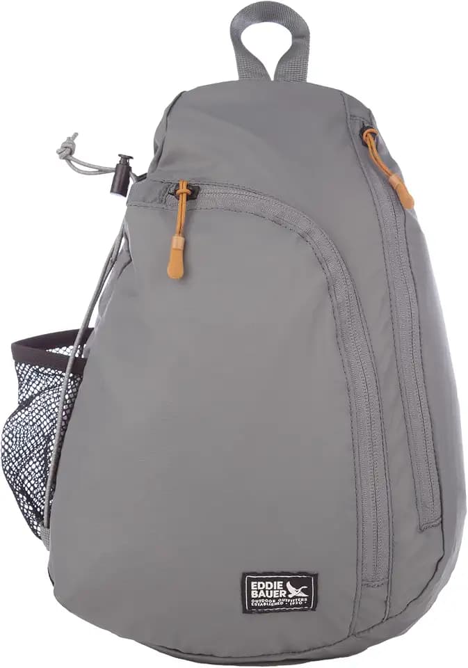 Eddie Bauer Ripstop 8L Shoulder Sling Pack with Padded Air-Mesh Adjustable Crossbody Strap for Right or Left Handed Fit - Slate
