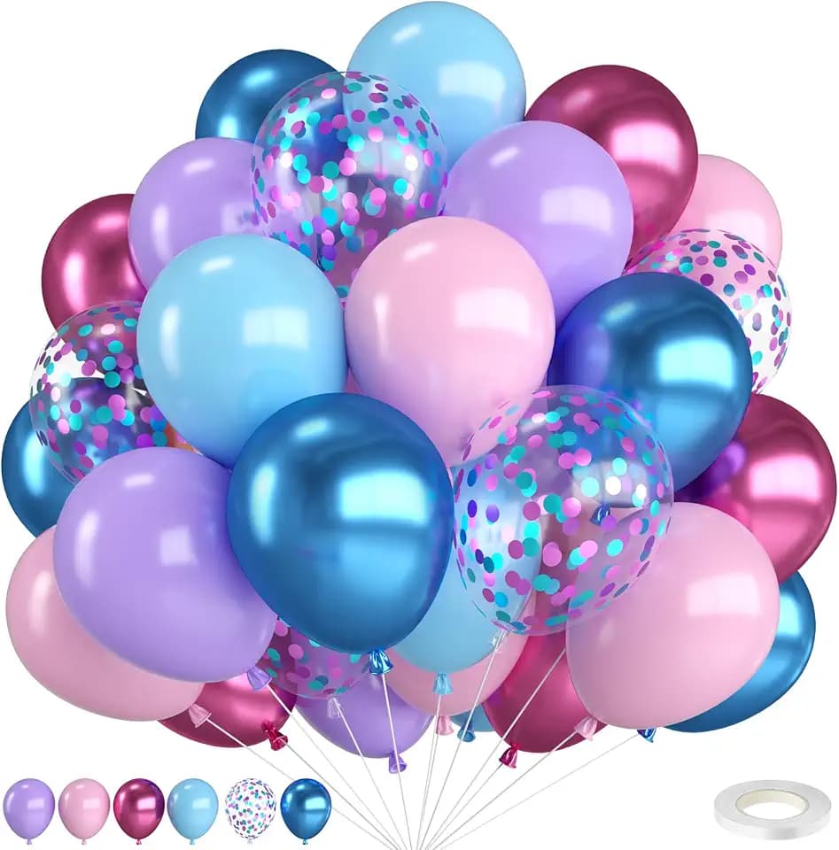 Pink and Blue Balloons 12 Inch Metallic Maca Blue Pink Purple Balloons