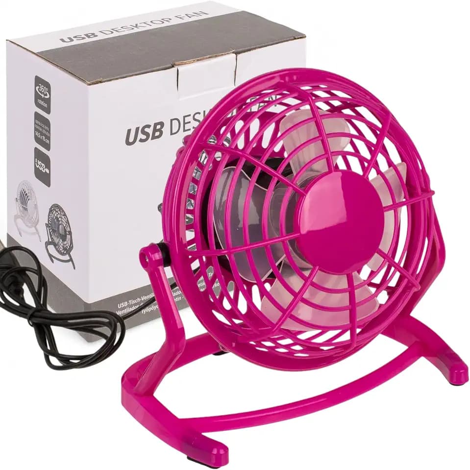 MIJOMA Tischventilator mit USB-Anschluss – Pink
