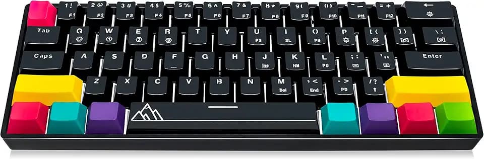 One – 60% mechanische Tastatur, RGB-Lichter, auslaufsicher, Hot-Swap-fähige optische Schalter (Gateron Blue)