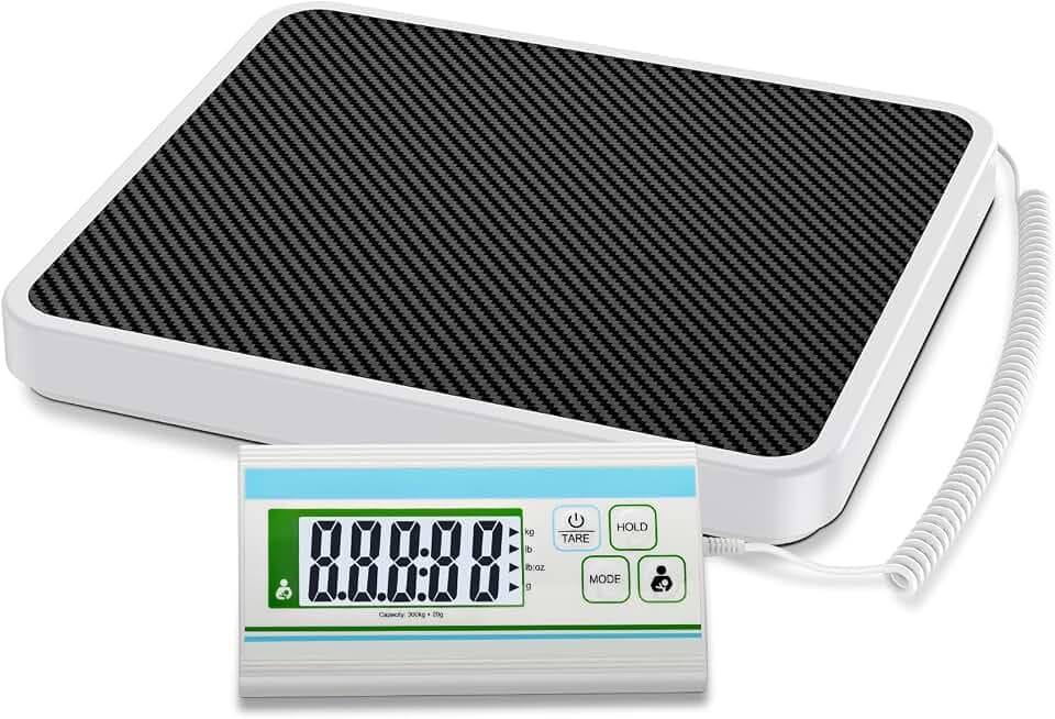 RAOYAN Medizinische Personenwaage, 300 kg Digital Waage Personen mit Leicht Ablesbarem Display, 34 cm x 30 cm Große Plattform Körperwaage für Krankenhaus, Kleine Praxis, Fitnessstudio und Haushalt