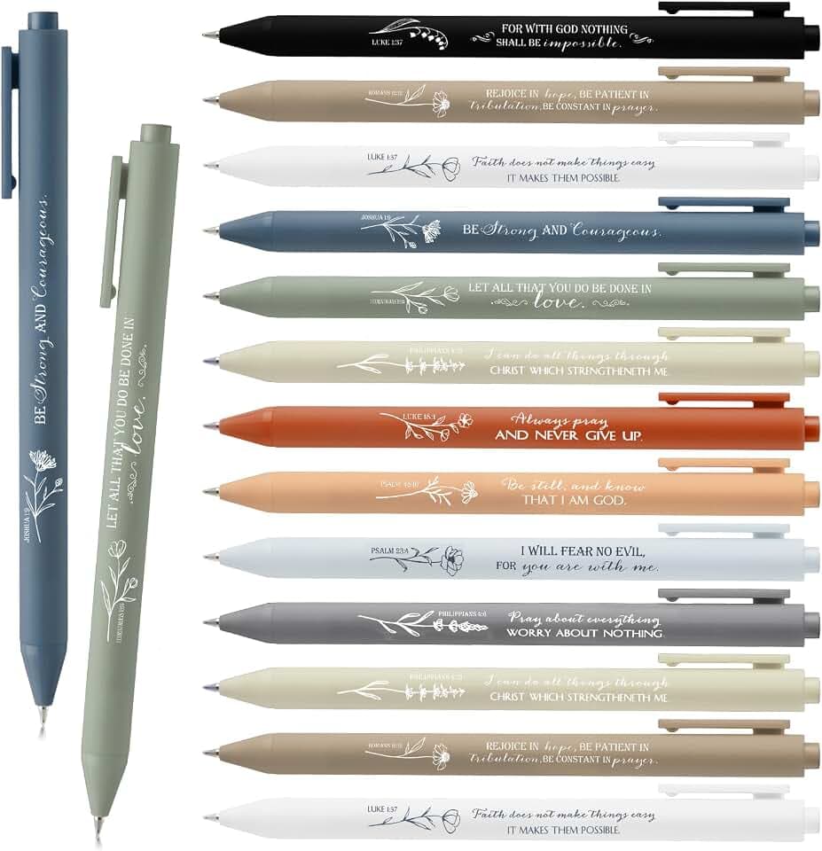Sayglossy 100 Pcs Inspirational Scripture Ballpoint Pens Bulk,Boho