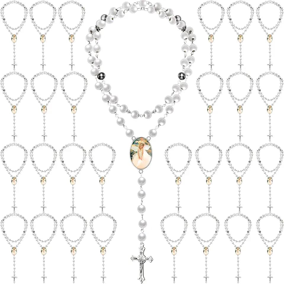 Kigeli Sublimation Blanks Necklace Sublimation Rosary Blanks, White