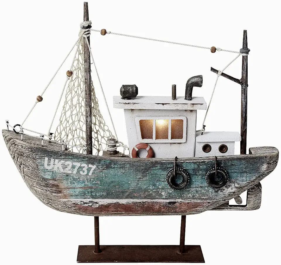 Wood Sailboat Decor Nautical Decoration for Home Sail Boat Model Ship Beach