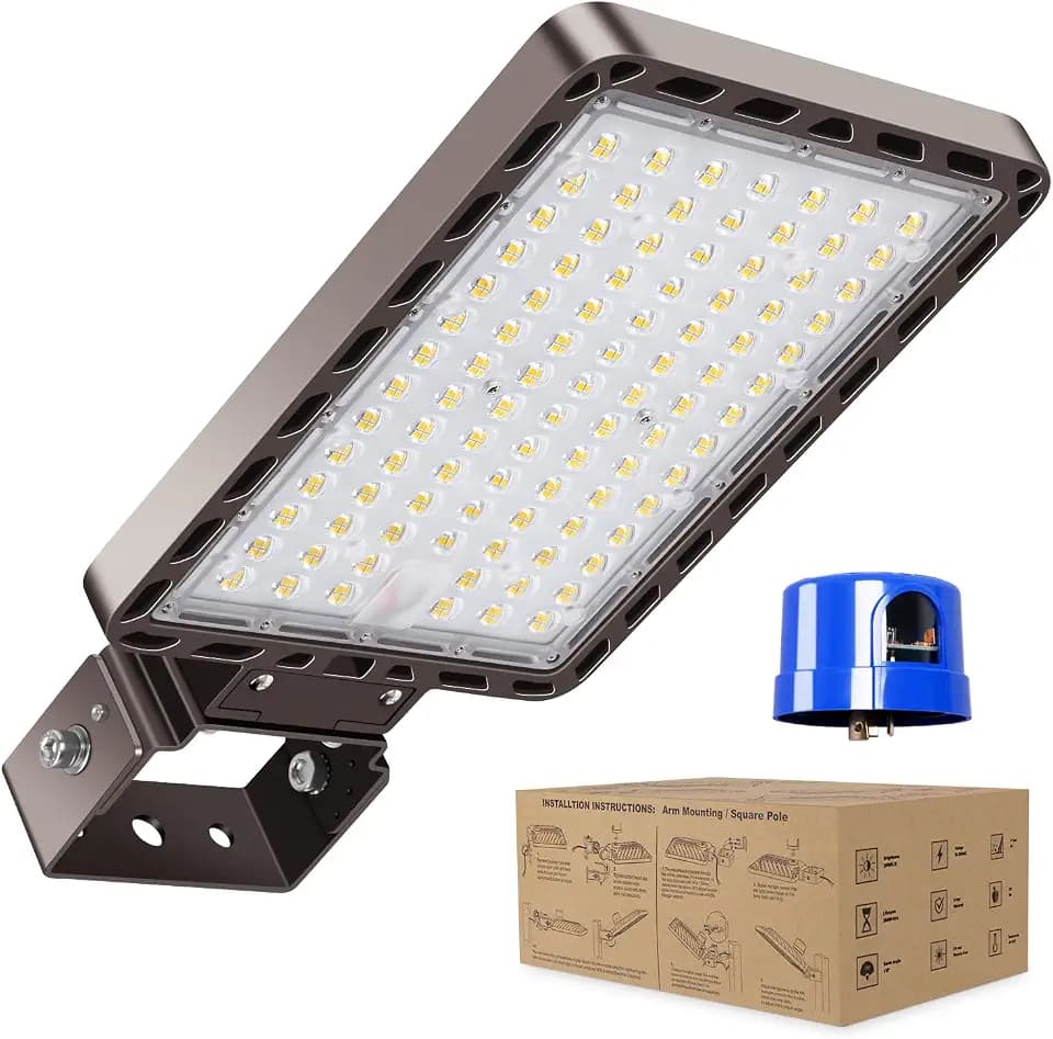 240W LED Parking Lot Light Trunnion Mount Dusk to Dawn Photocell