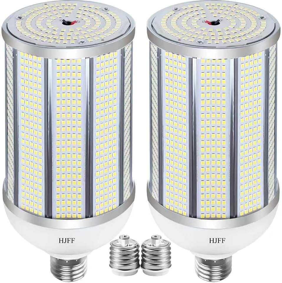 HJFF 2-Pack 150W LED Corn Light Bulbs,5000K 24000lm,E26/E39 Base,1500W Equivalent LED Corn Bulbs for Commercial Industrial Lighting Warehouse High Bay Light