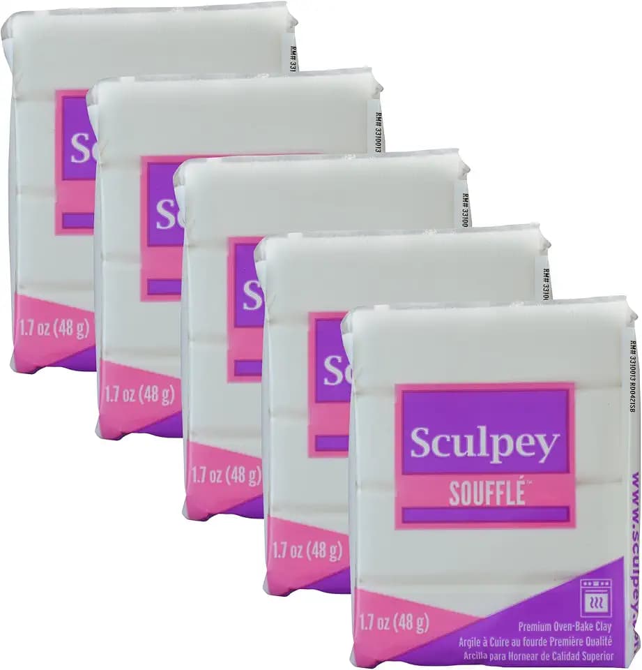 Soufflé Sculpey 5 Pack Igloo White Polymer Clay -Suede Oven Bake