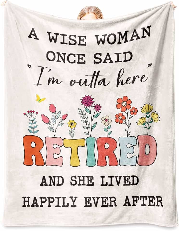 Retirement Gift for Woman 2026, Soft Flannel Retirement Blankets for Women, Best Retired Gifts for Women, Funny Retirement Gifts for Teacher Coworker Friend Nurse Boss Famale - 50'' x 60''