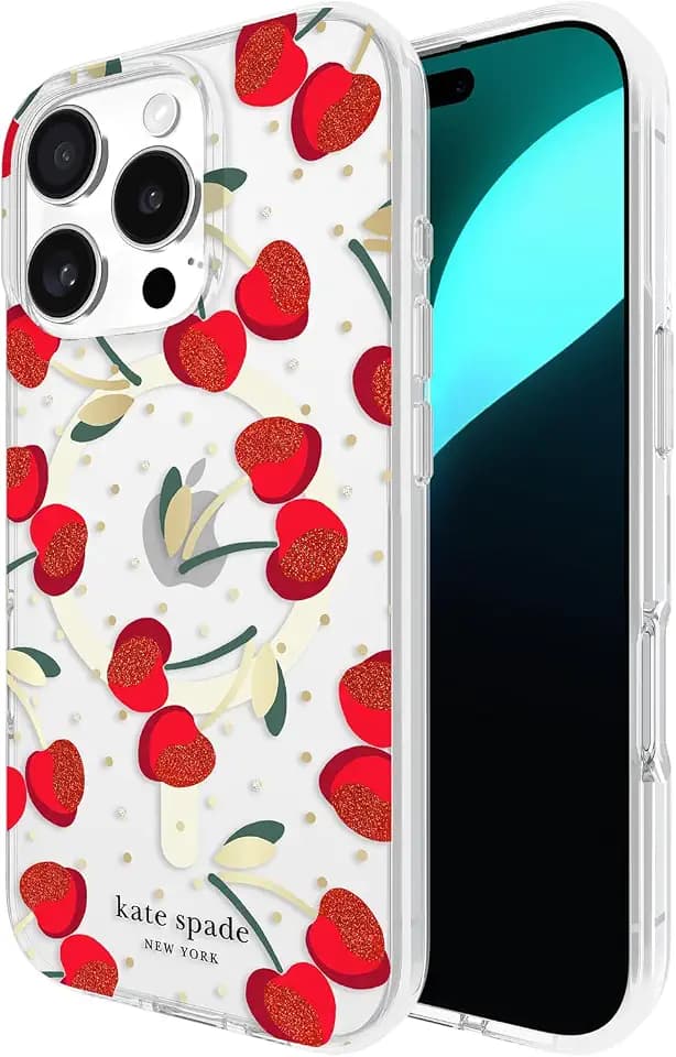 kate spade new york iPhone 16 Pro Case - Cherry Dot Gems