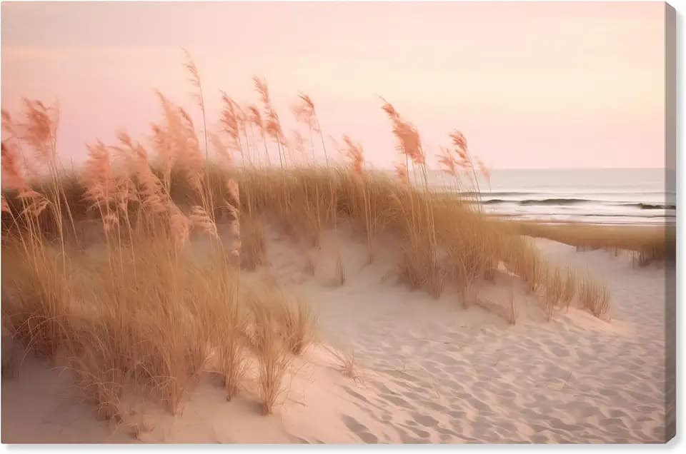 Morning Beach Walk Canvas Californian Retro Wall Art By Notoriart, Gallery Wrapped, 24" x 16"