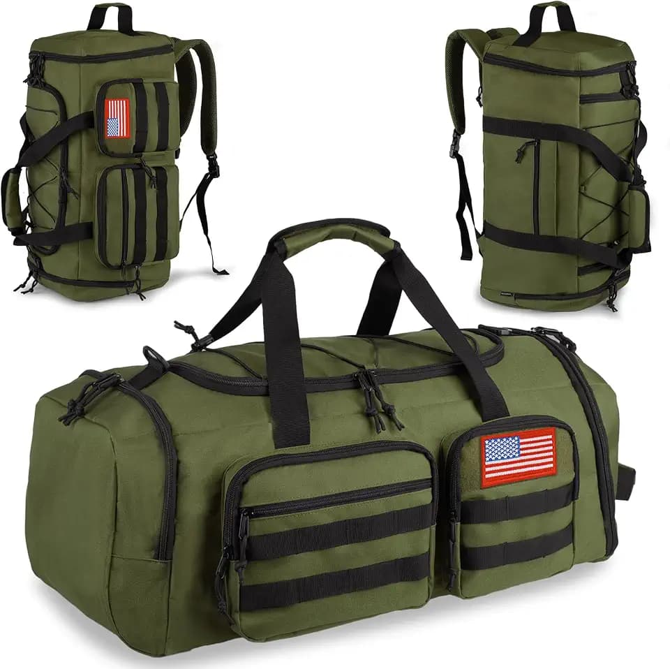 Tactical Gym Bag for Men,50L Large 3-in-1 Sports Duffle Bag for Travel Gym