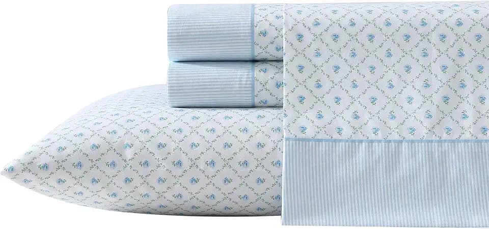 Laura Ashley - Queen Sheet Set with Fitted Sheet & Pillowcases