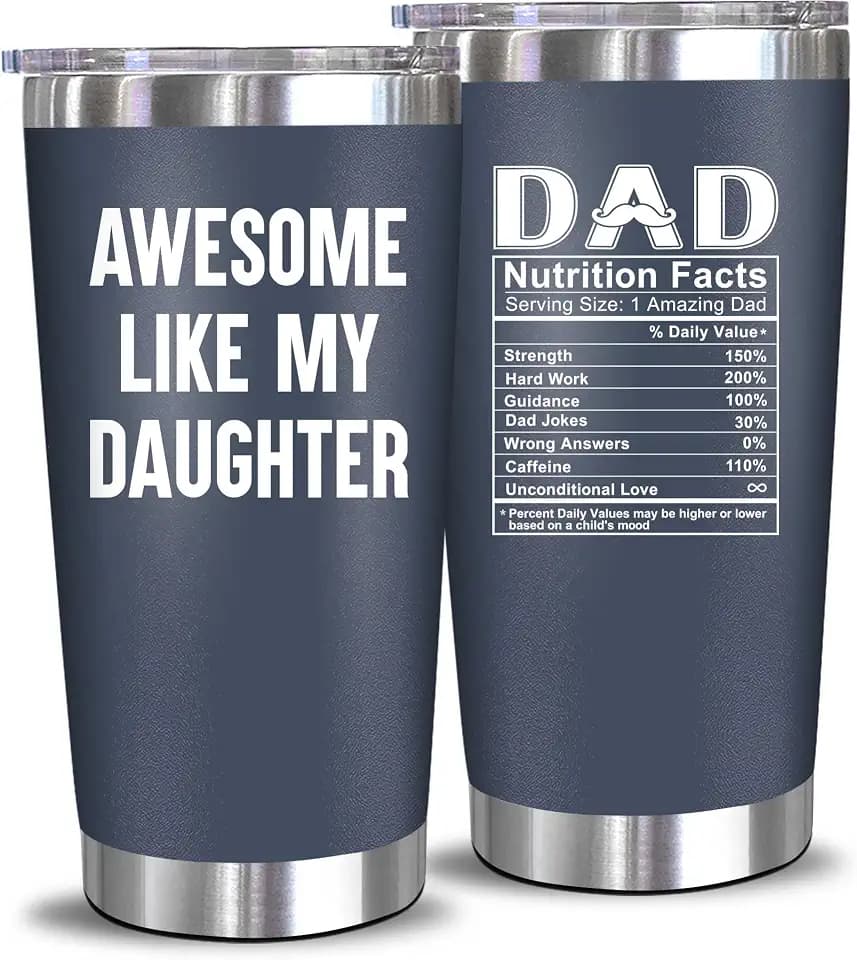 NewEleven Fathers Day Gift - Dad Birthday - Unique Birthday Present Ideas For Father, Husband, New Papa, Bonus Father From Daughter - 20 Oz Tumbler