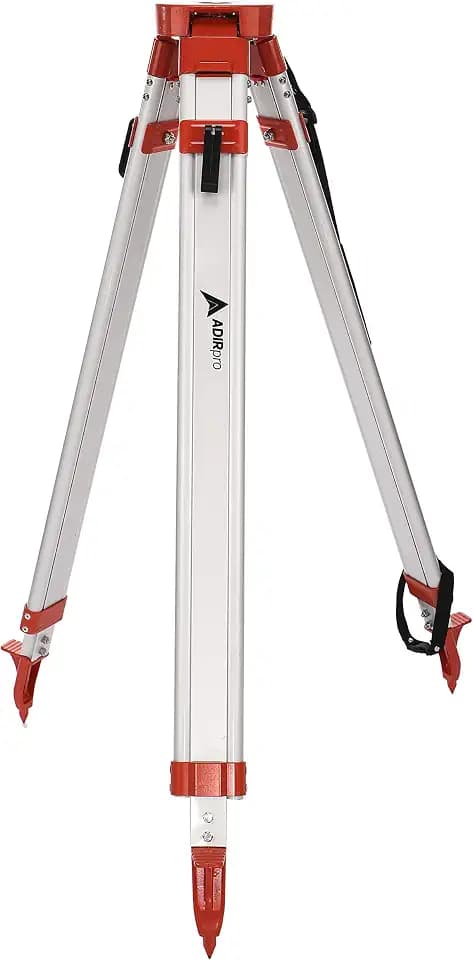 AdirPro Laser Level Tripod - Universal Heavy Duty Survey & Transit Tripod - 5/8" x 11" Thread - Quick Clamp - Aluminum Construction for Lasers & Levels (Orange)