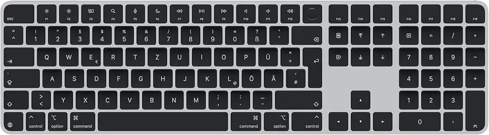 Apple Magic Keyboard mit Touch ID und Ziffernblock für Mac Modelle mit Apple Chip – Deutsch – Schwarze Tasten 