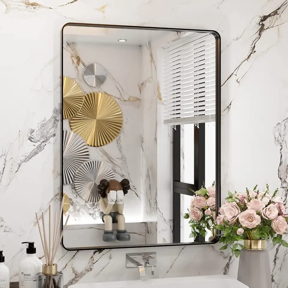WEER Bathroom Vanity Mirror Black 24X32 Inch