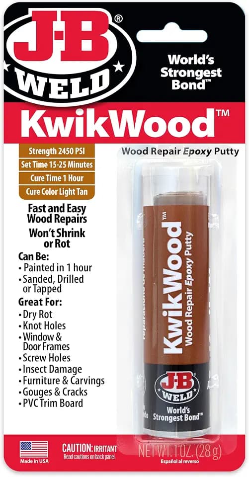 J-B Weld Tan KwikWood Wood Repair Epoxy Putty, 1 oz. Stick