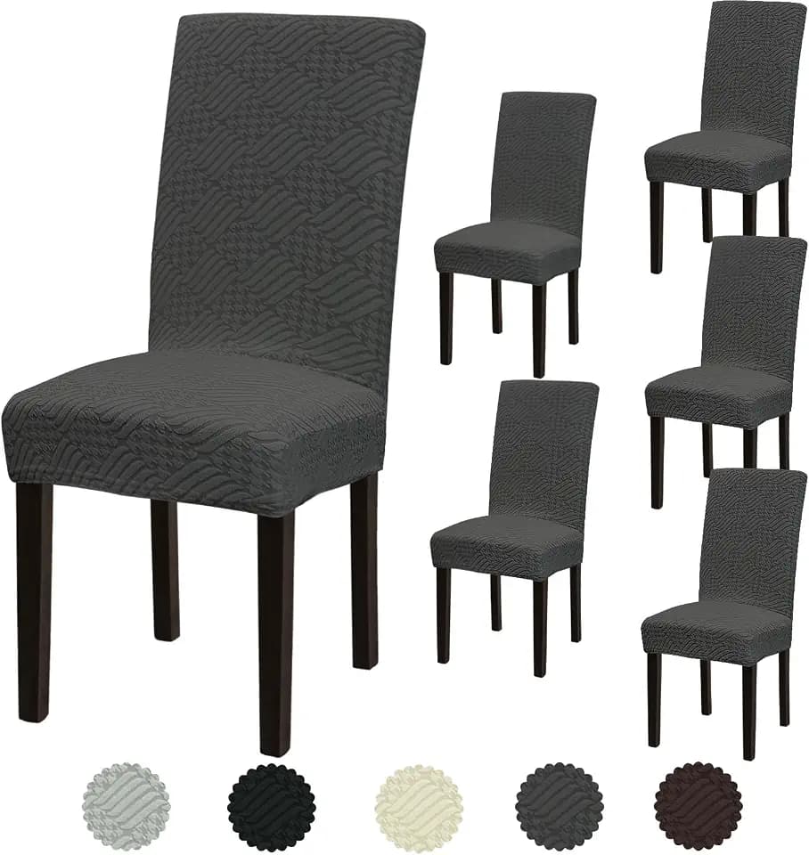 Stretch Dining Room Chair Covers Set of 6, Removable Washable Dining Chair Slipcovers for Dining Chairs, Dining Room, Hotel, Ceremony