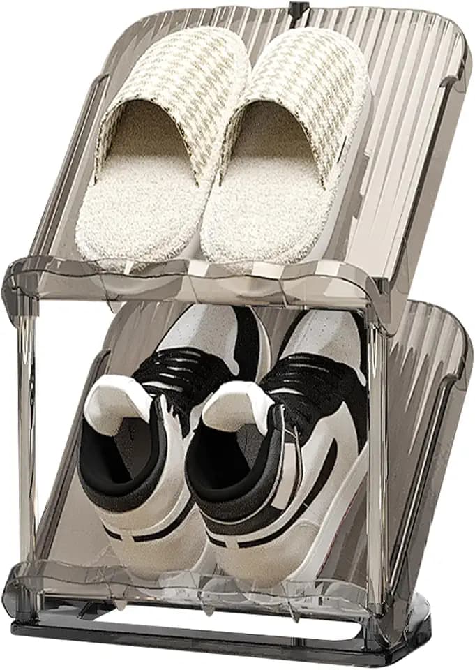 YYW Transparently Narrow Shoe Rack, Vertical Shoe Rack for Entryway Corner
