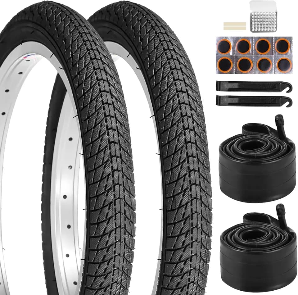 yeesport 16 Inch Bike Tires, 2 Pack 16x1.75 Bike Tires and Tubes Set, 16x1.75 Tires & 16inch Bike Tubes with Repair Kit, 16 Inch Mountain Bike Tire for MTB Tire, BMX Tire, Kids Bike Tire