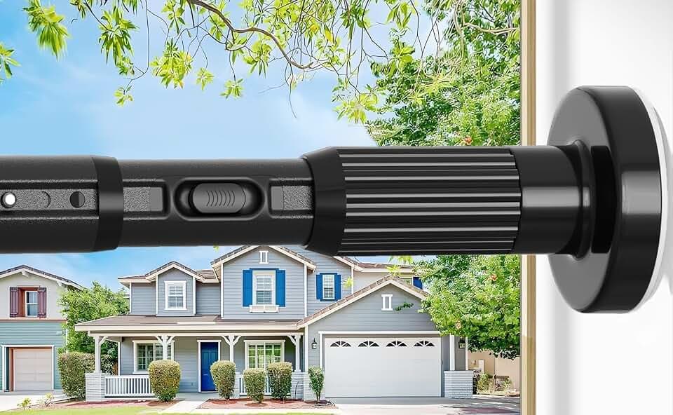 Tension Curtain Rod Black Shower Rod 40-166IN Extra Long Curtain Rod