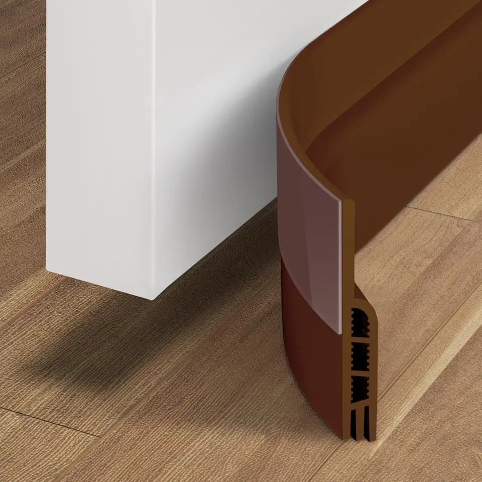 Holikme Under Door Draft Stopper 41inch Weather Stripping Door Seal, Brown
