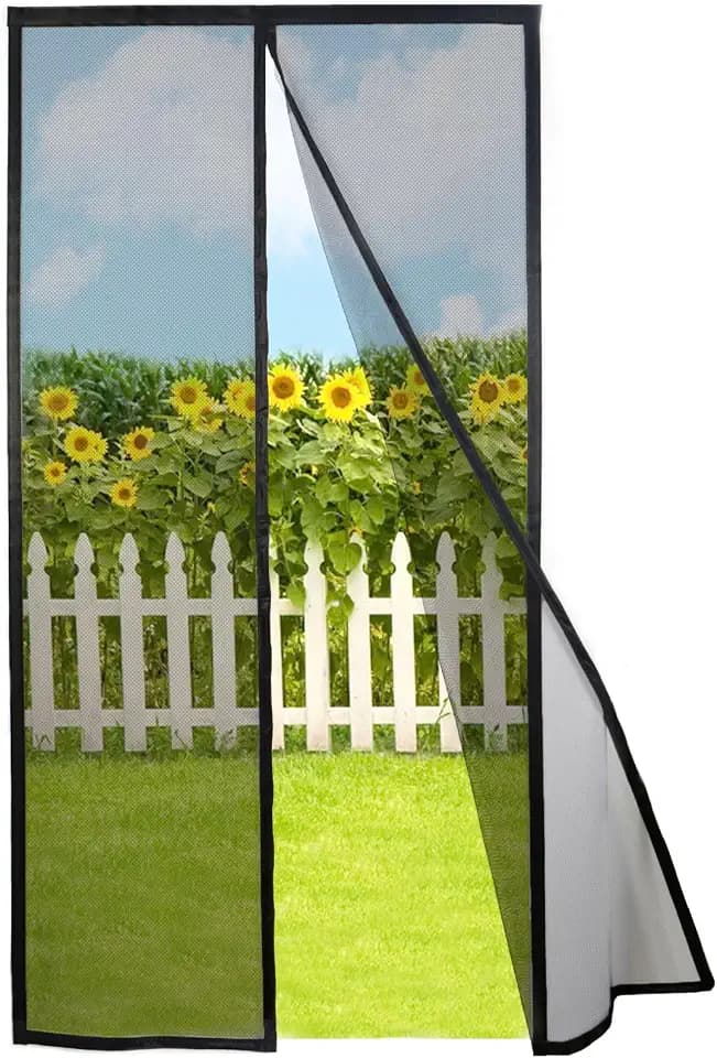 Risareyi Magnet Fliegengitter Balkontür 90x195cm, Schwarz Moskitonetz Tür