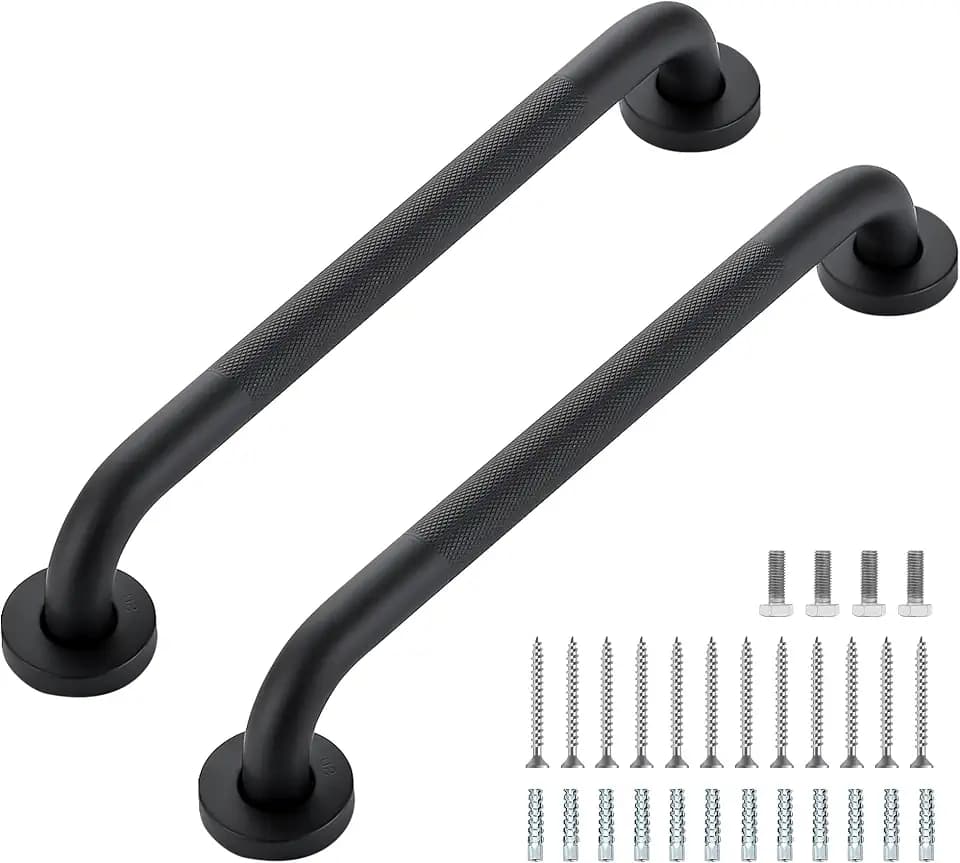 Grab Bars for Shower, 16 Inch Shower Handle, 2 Pack, Black