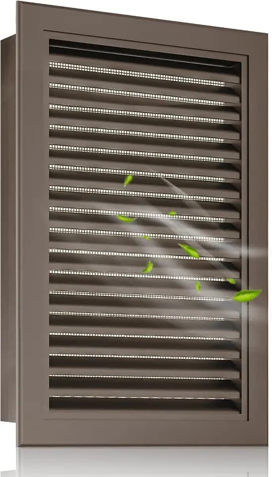 14"x20" Aluminum Gable Vent with Screen, Brown