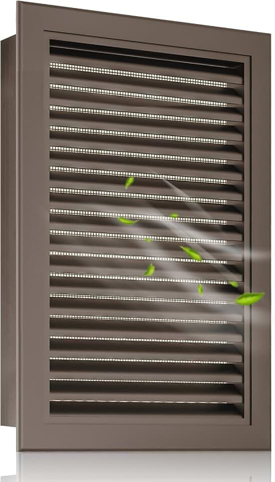 18"x24" Premium Aluminum Gable Vent with Screen, Brown
