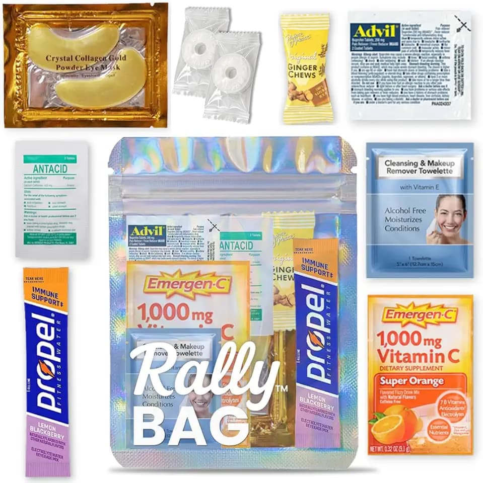 Hangover Kit (10 Pack) Pre-Filled Party Favors for Bachelorette Party Favors & Weddings – Party Recovery Bag, Bulk Hangover Favors for Girls Trips, Wedding Parties & 21st Birthdays | Rally Bag
