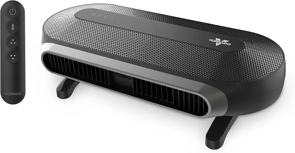 Vornado AXL Low-Profile Airwave® Oscillating Fan with Remote Control, 5 Quiet Speeds, 40° Motorized Tilt, Energy Efficient Brushless DC Motors, Fan for Bedroom, Office, Desk, Table