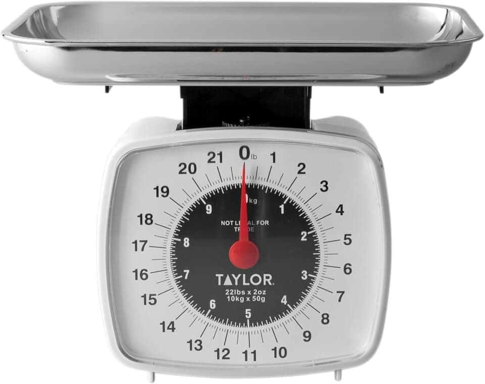 Taylor Analog Kitchen Food Scale with Chrome Tray 22 lb