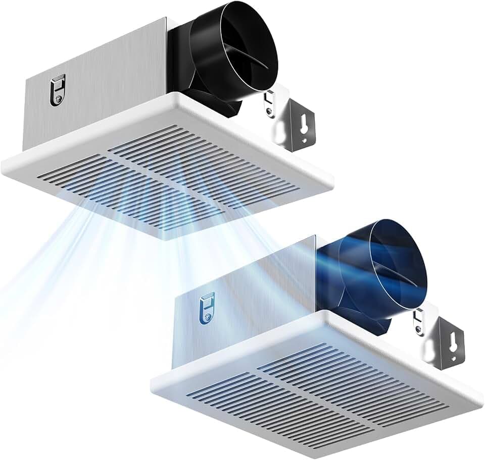 Amico Bathroom Exhaust Fan 2 Pack, 80 CFM, 1.0 Sones - UL Certified