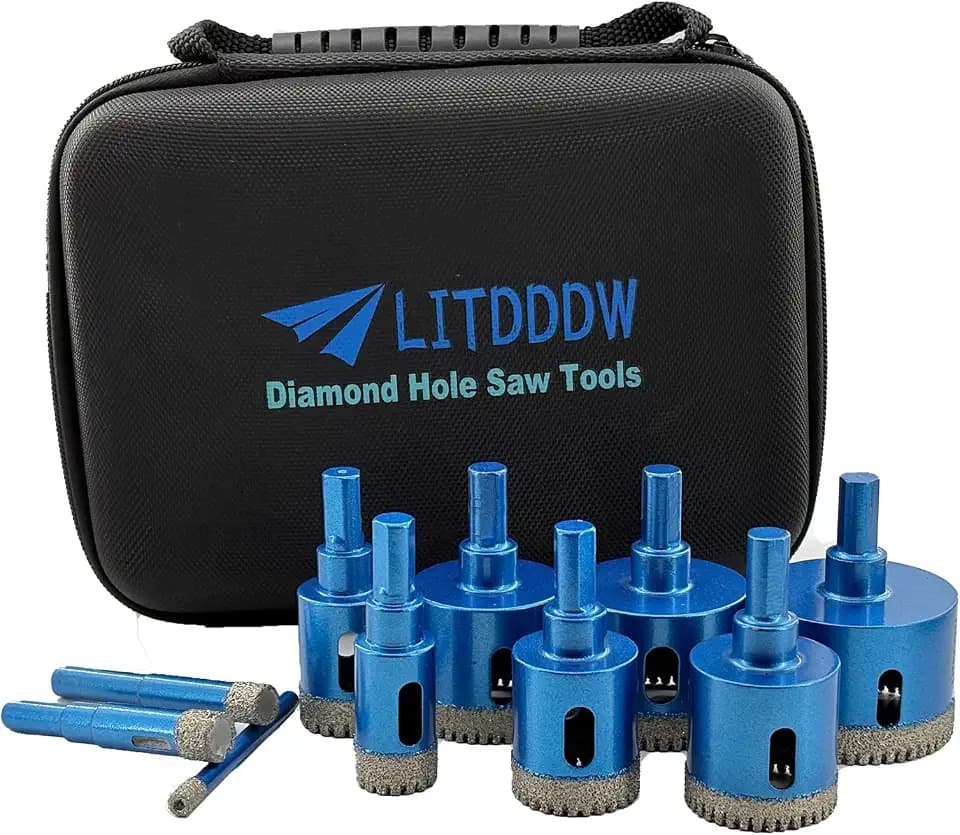 Tile Hole Saw Kit,10 Pack Serrated Vacuum Brazed Diamond Drill Bits