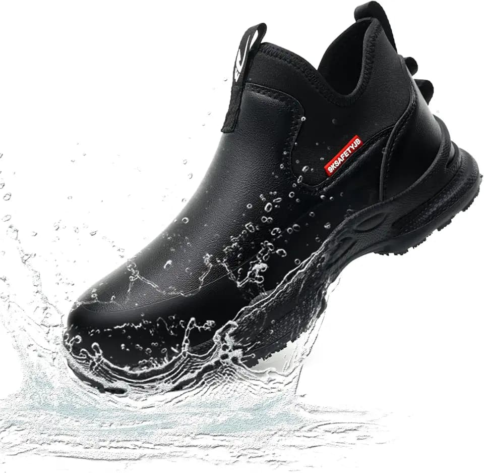 PJZHJ Non Slip Work Shoes for Men Chef Shoes Slip-On