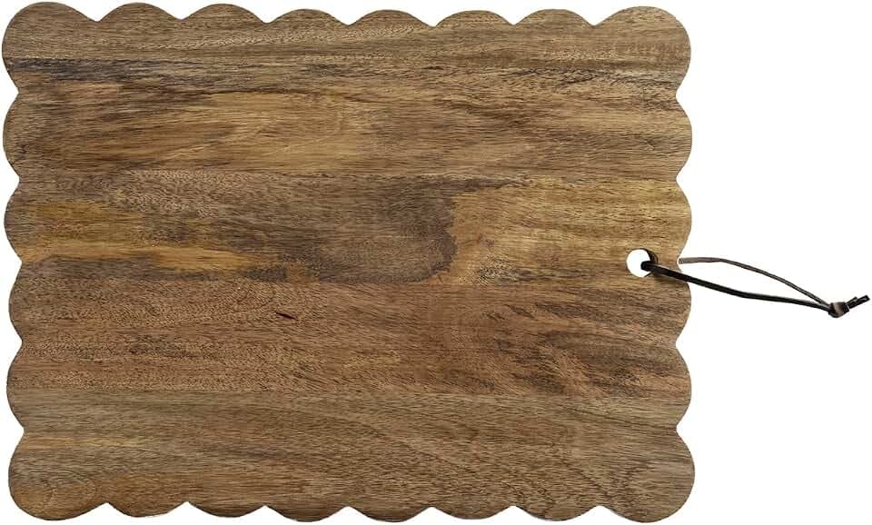 Mud Pie Wood Large Scalloped Wood Board