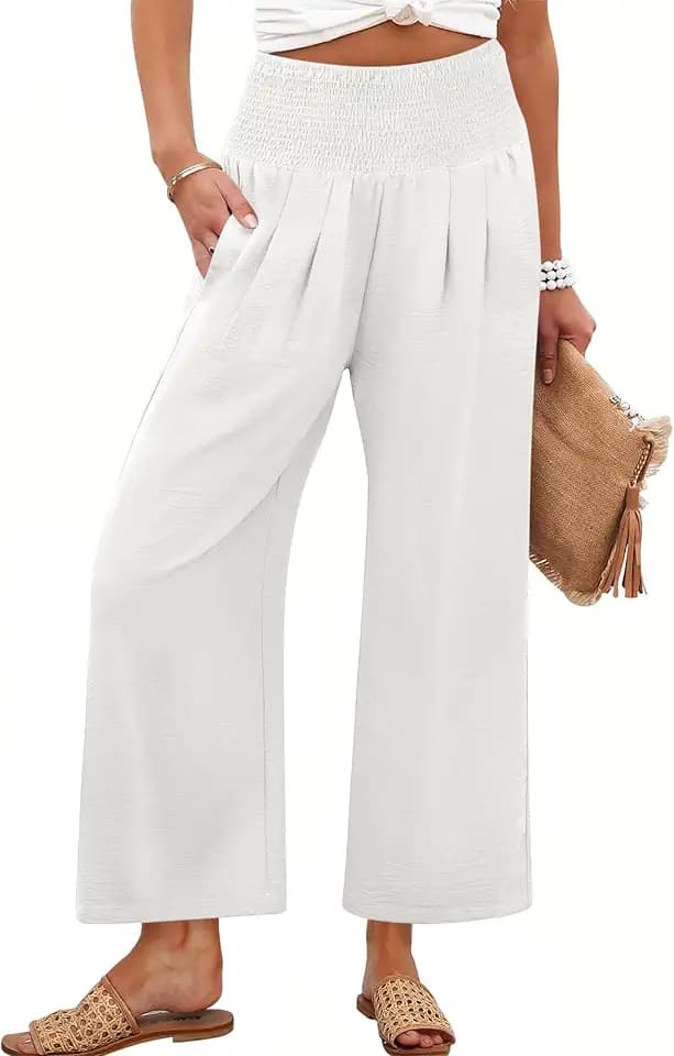 ANRABESS Womens Wide Leg Palazzo Pants with Pockets