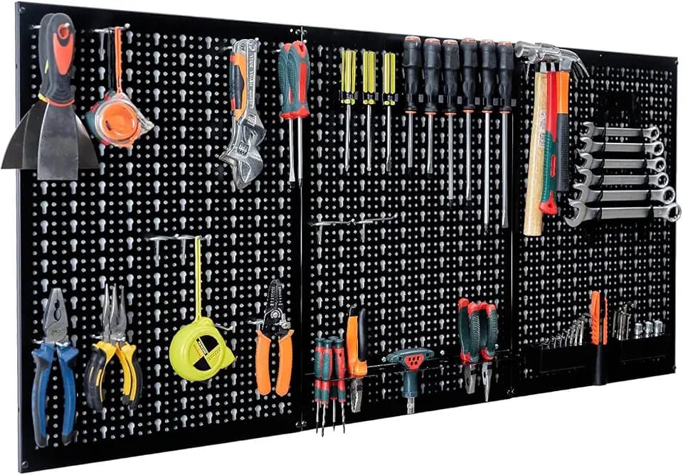 Ultrawall Peg Board Wall Organizer 4 ft. Metal Garage Wall Pegboard