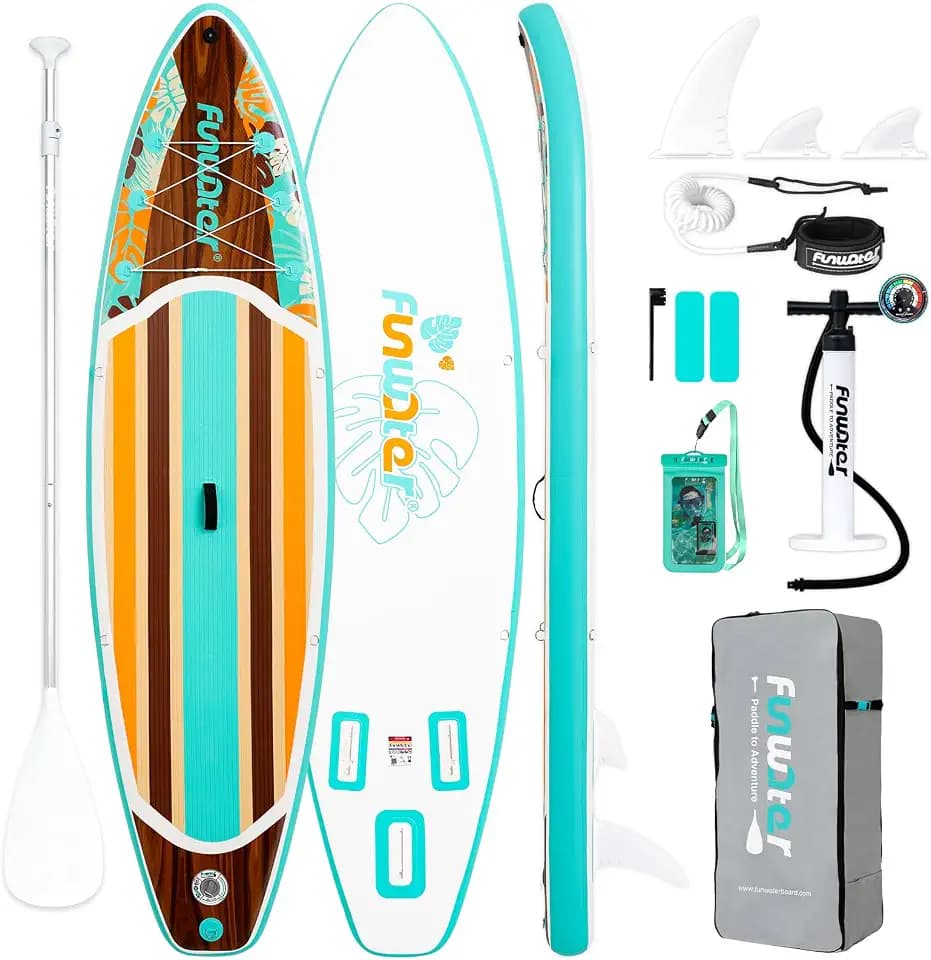 FunWater Inflatable Stand Up Paddle Board with Beginners SUP Accessories