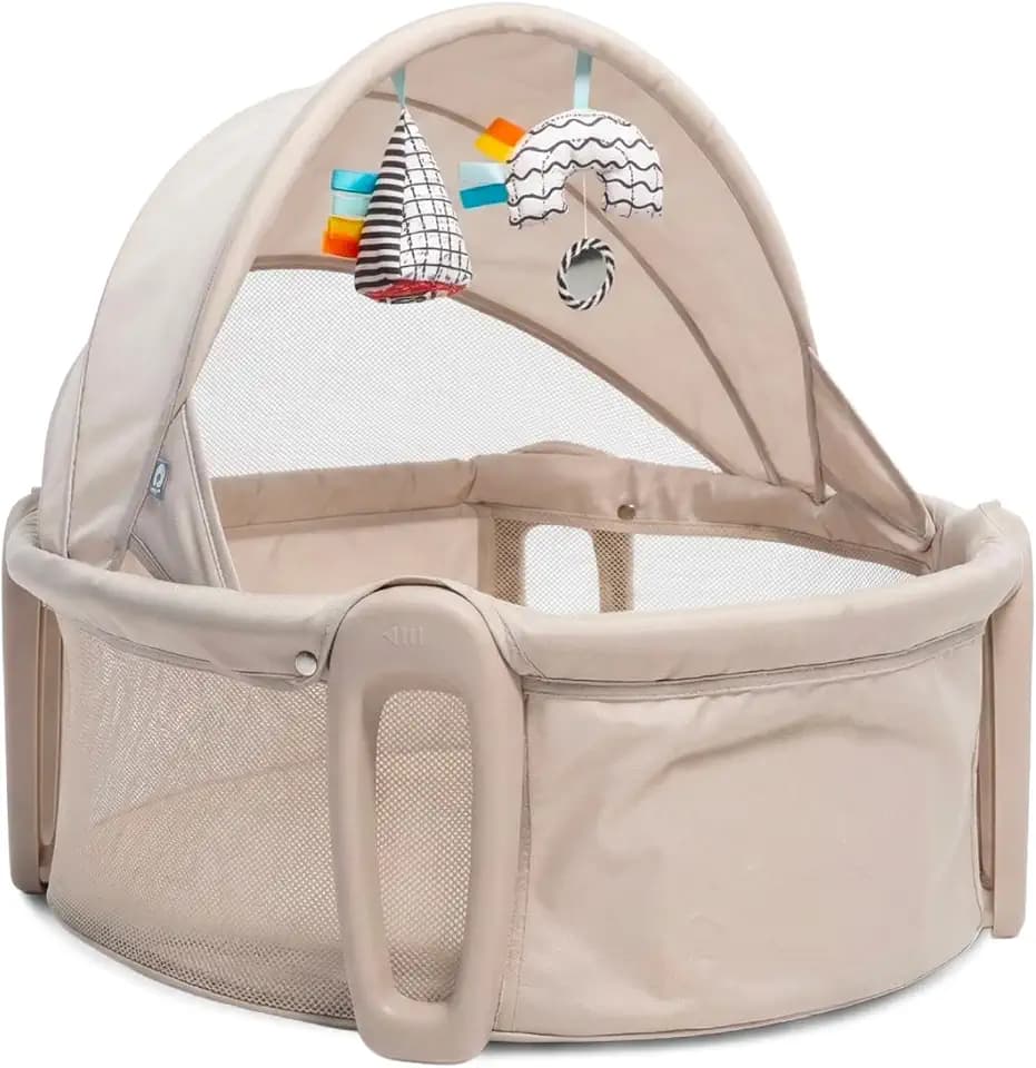 Boppy Cozy Cabana Portable Bassinet, Easy Baby Travel Bed, Sun Shade, 0-5m
