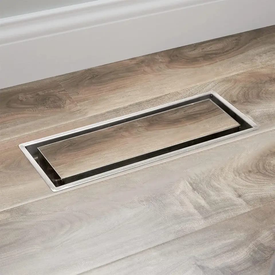 Zion Flush Mount Floor Registers, 3" x 10" Stainless Steel Floor Vents Heavy Duty Stain Steel Floor Registers Walkable Floor Vent Covers Adjustable Vent Register for Floor Home